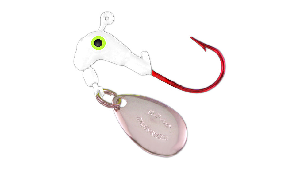 Road Runner Barbed Head 1/8 oz, w/Bleeding Bait Hook, White 4/Pack, C-153-001