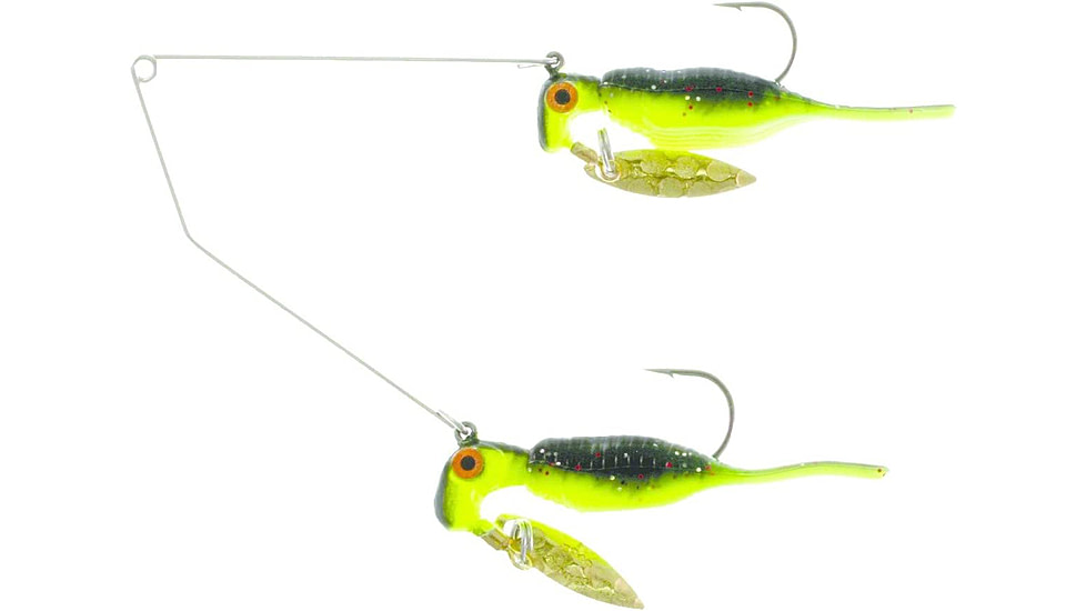 Road Runner Reality Shad Buffet Rig, Wasabi, 1/16oz Top/1/8oz Bottom, 1 Pack, RBB15-030