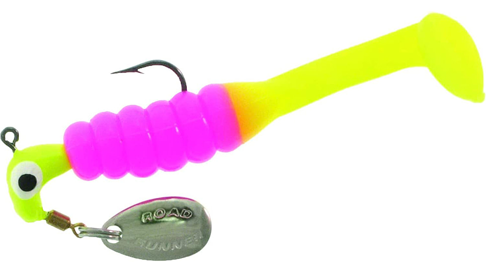 Road Runner Slabalicious Jig w/Spinner, 1 Rig Bait, 1 Body, Chartreuse/Electric/Chartreuse, 1/16oz, 702-078