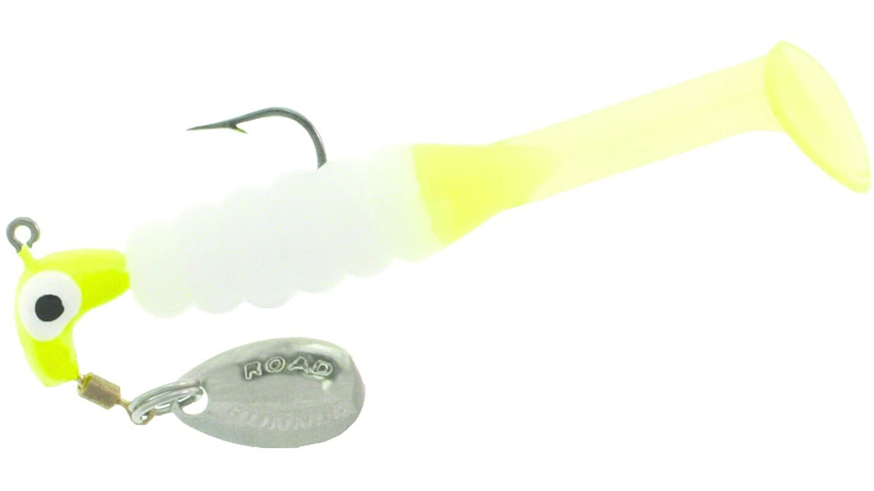 Road Runner Slabalicious Jig w/Spinner, 1 Rig Bait, 1 Body, Chartreuse/White/Chartreuse, 1/16oz, 702-080