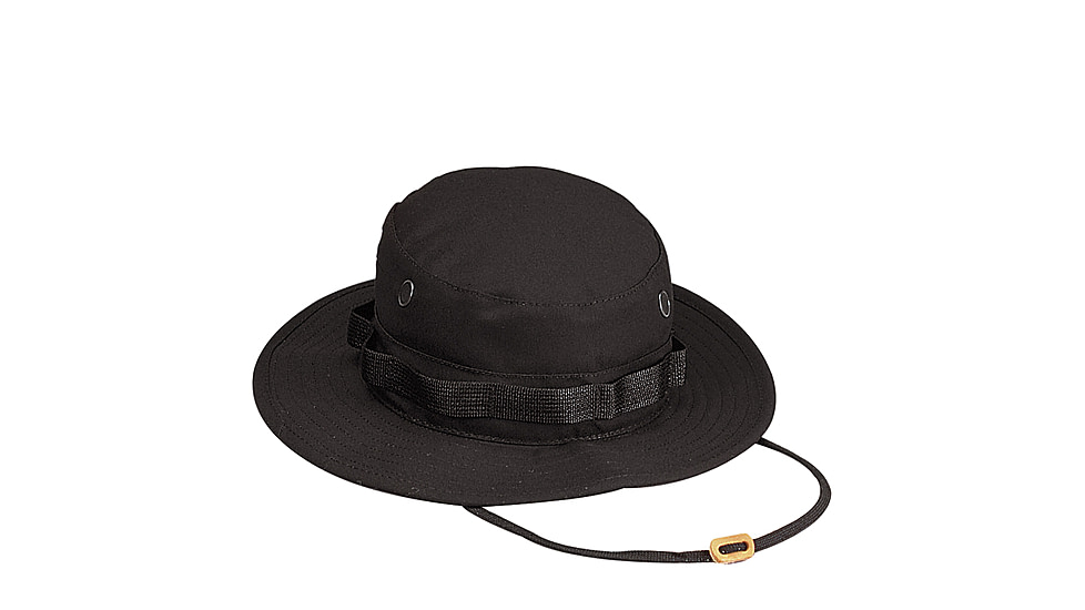 Rothco 100% Cotton Rip-Stop Boonie Hat, Black, 7 3/4, 5819-Black-734