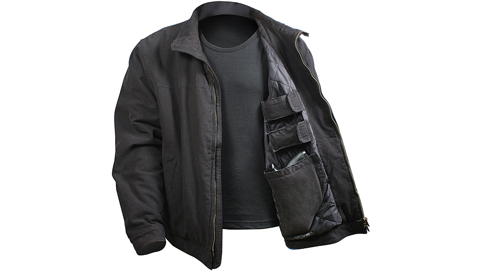 Rothco 3 Season Concealed Carry Jacket, Black, Small, 5385-Black-S