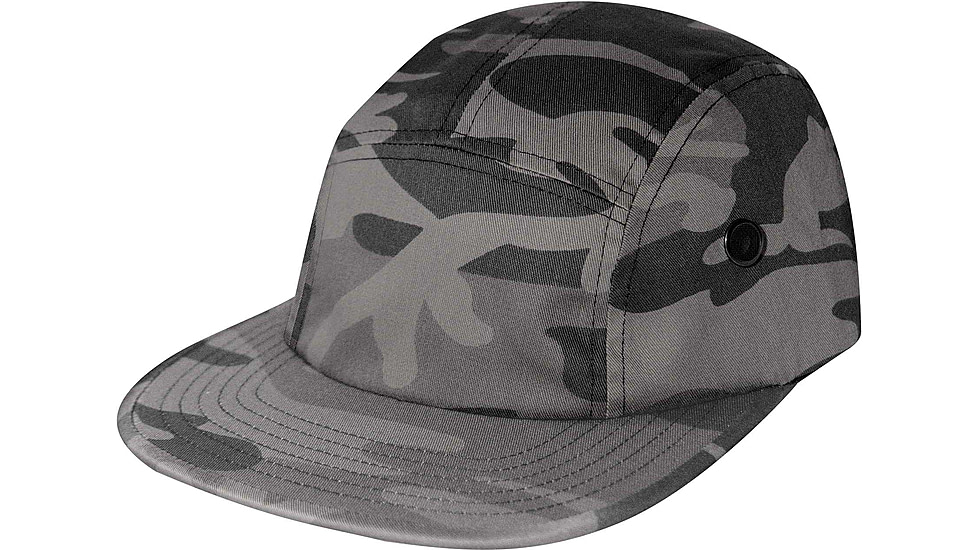 Rothco 5 Panel Military Street Cap, Black Camo, One Size, 95001-BlackCamo