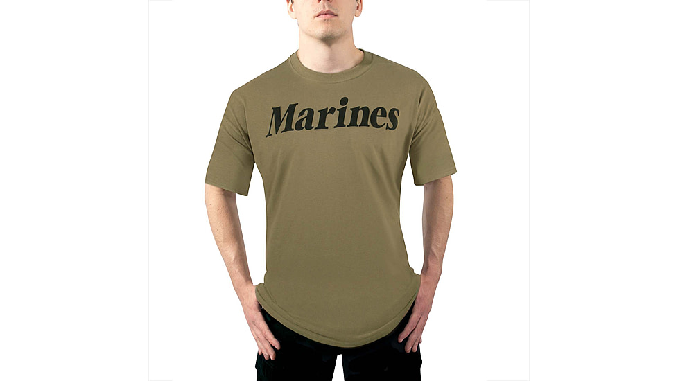 Rothco AR 670-1 Coyote Brown Marines Physical Training T-Shirt - Mens, Small, 60600-S
