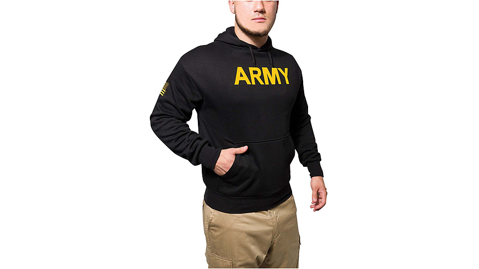 Rothco Army Printed Pullover Hoodie - Mens, Black, Small, 10053-S