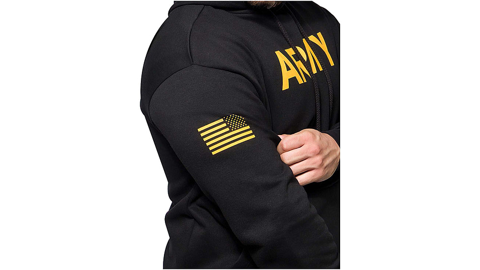 Rothco Army Printed Pullover Hoodie - Mens, Black, Small, 10053-S