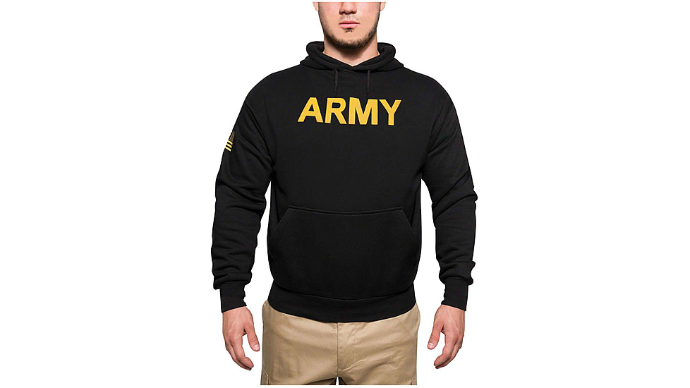 Rothco Army Printed Pullover Hoodie - Mens, Black, Small, 10053-S