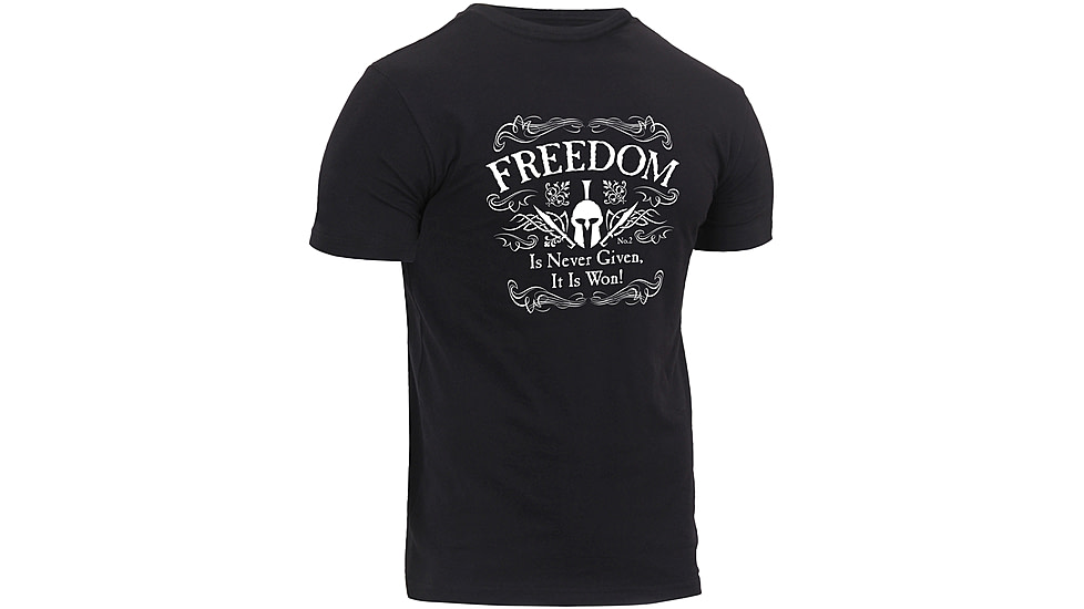 Rothco Athletic Fit Freedom T-Shirt, Mens, Black, Small, 1187-870