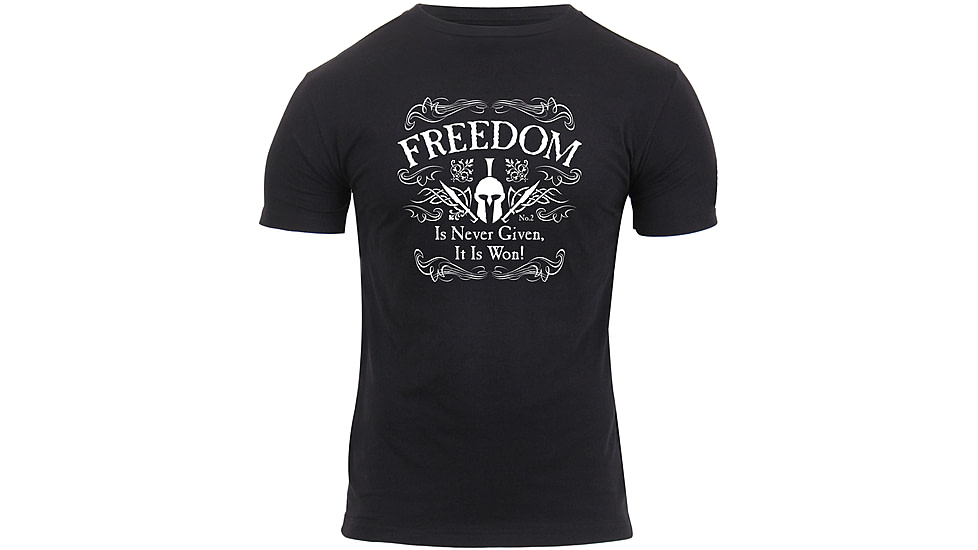 Rothco Athletic Fit Freedom T-Shirt, Mens, Black, Small, 1187-870