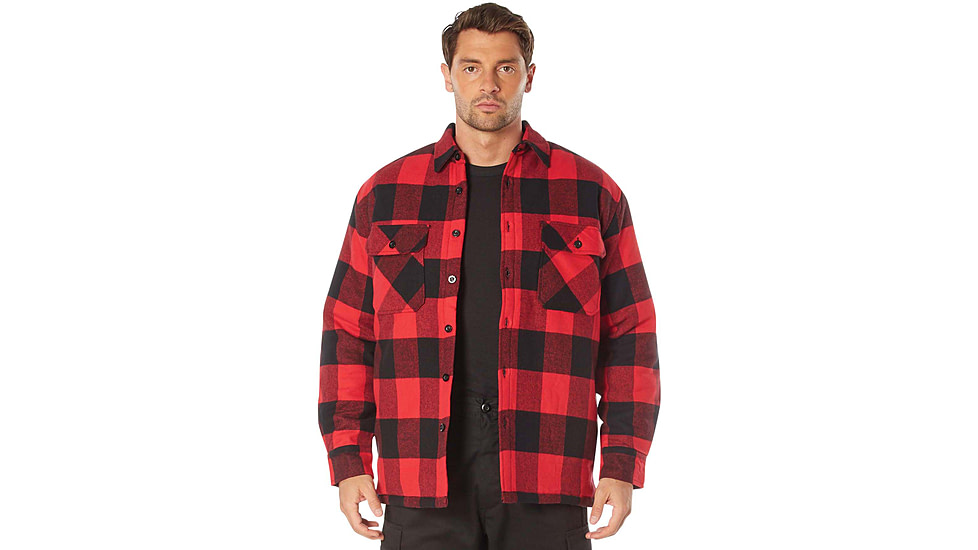 Rothco Buffalo Plaid Quilted Lined Jacket - Mens, Red, Small, 10146-S