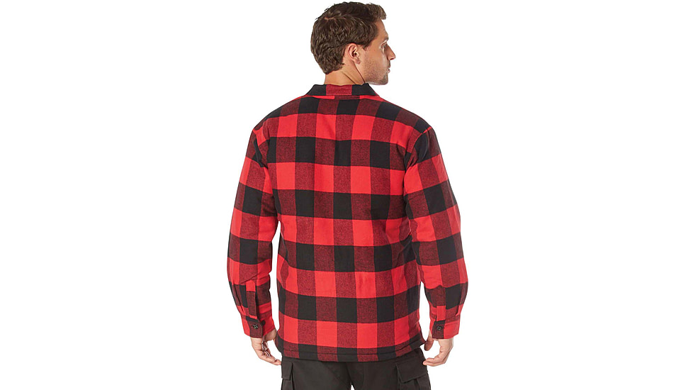 Rothco Buffalo Plaid Quilted Lined Jacket - Mens, Red, Small, 10146-S
