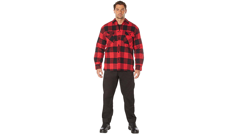 Rothco Buffalo Plaid Quilted Lined Jacket - Mens, Red, Small, 10146-S