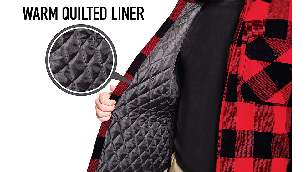 Rothco Buffalo Plaid Quilted Lined Jacket - Mens, Red, Small, 10146-S
