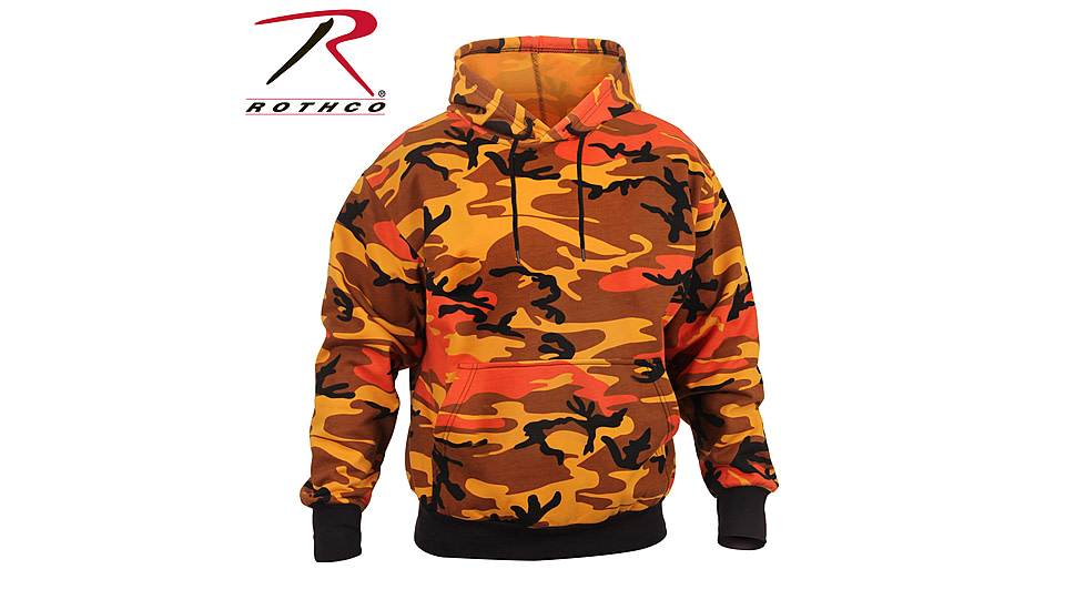 Rothco Camo Pullover Hooded Sweatshirt, Savage Orange Camo, L, 3690-SavageOrangeCamo-L