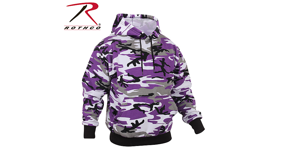 Rothco Camo Pullover Hooded Sweatshirt, Ultra Violet Camo, XL, 4790-UltraVioletCamo-XL