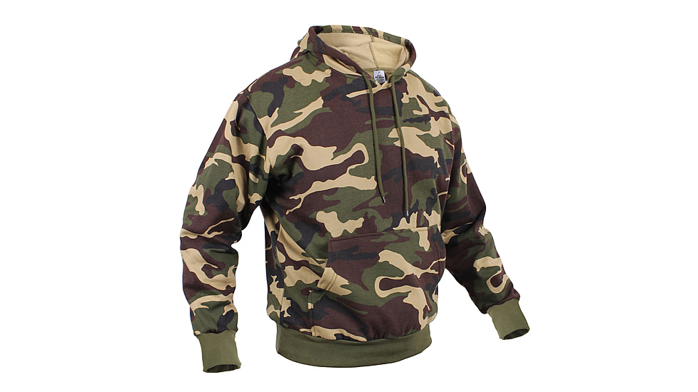 Rothco Camo Pullover Hooded Sweatshirt, Woodland Camo, XL, 6590-WoodlandCamo-XL