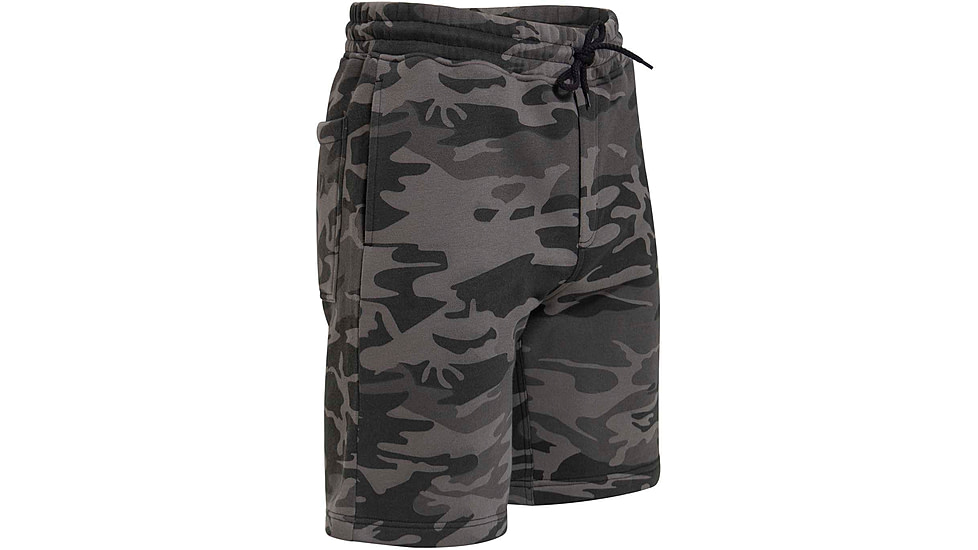 Rothco Camo &amp; Solid Color Sweatshorts - Mens, Black Camo, Small, 1785-BlackCamo-S