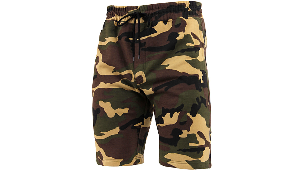 Rothco Camo Sweat Shorts, Mens, Woodland Camo, 2XL, 1736