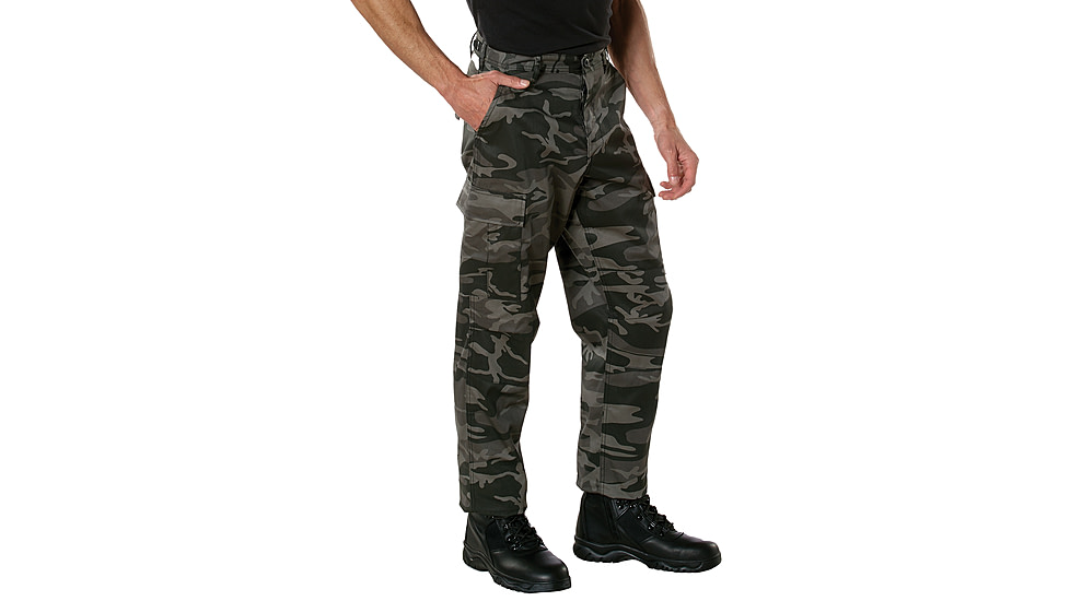 Rothco Color Camo Tactical BDU Pants - Mens, Black Camo, S, 3843-Sm