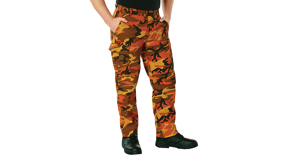 Rothco Color Camo Tactical BDU Pants - Mens, Savage Orange Camo, Small, 8865-SavageOrangeCamo-S27-31Waist