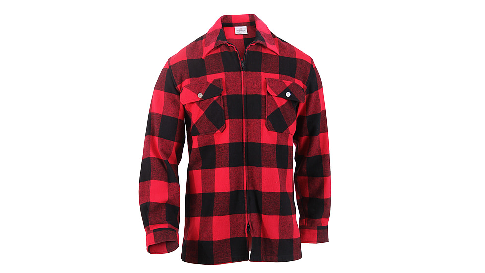 Rothco Concealed Carry Flannel Shirt, Red, L, 3966-Red-L