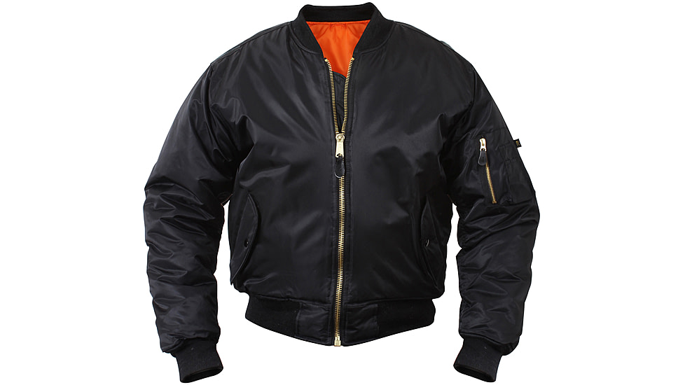 Rothco Concealed Carry MA-1 Flight Jacket, Black, Small, 77350-Black-S