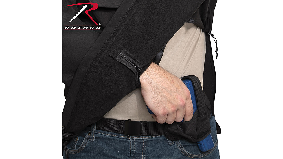 Rothco Concealed Carry Soft Shell Anorak, Mens, Black, 3XL, 3842