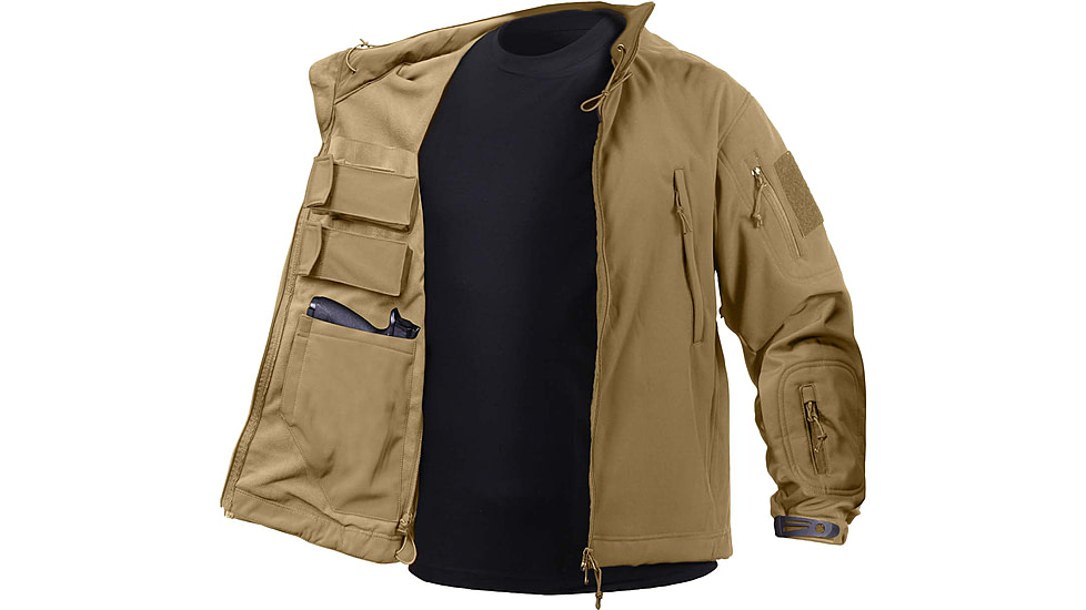 Rothco Concealed Carry Soft Shell Jacket, Coyote Brown, Medium, 55485-CoyoteBrown-M