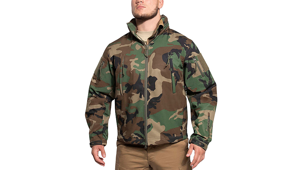 Rothco Concealed Carry Soft Shell Jacket, Woodland Camo, Small, 55390-WoodlandCamo-S