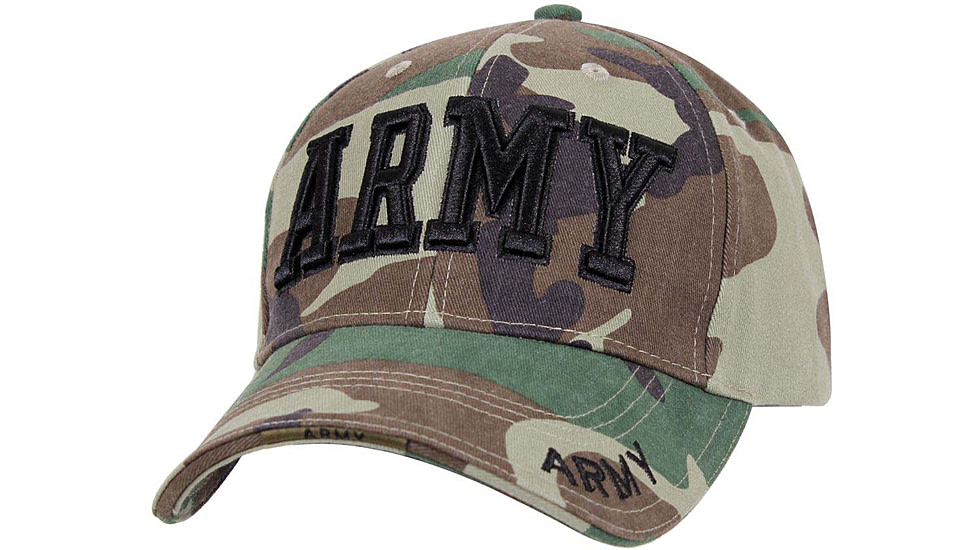 Rothco Deluxe Army Embroidered Low Profile Insignia Cap, Woodland Camo, 3908-WoodlandCamo