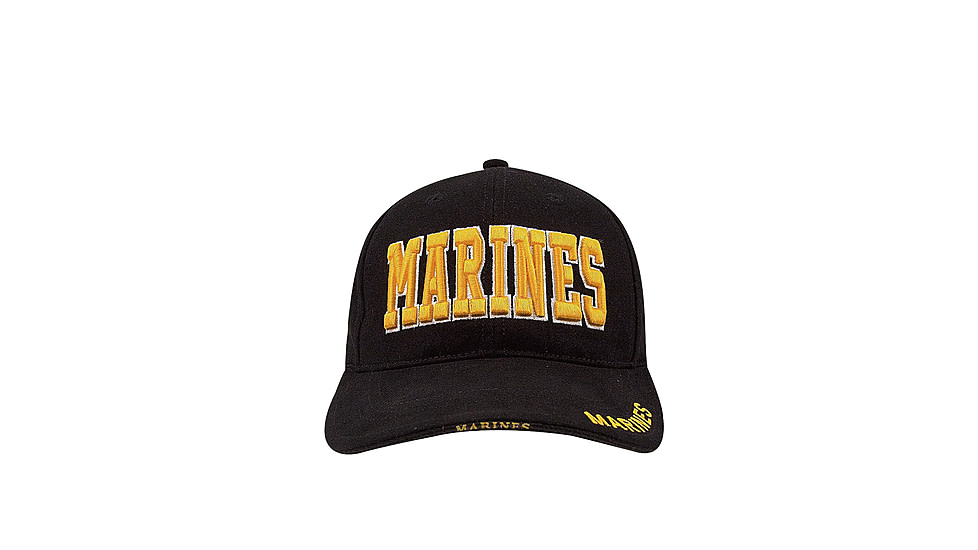 Rothco Deluxe Marines Low Profile Insignia Cap, Black, 9437-Black