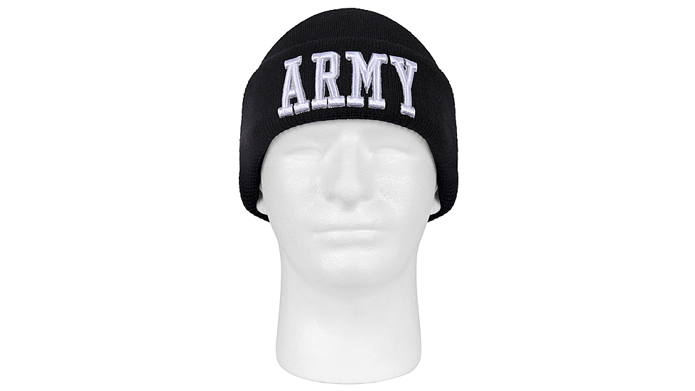 Rothco Deluxe Military Embroidered Watch Cap, Black/White, 5342-BlackWhite-Security