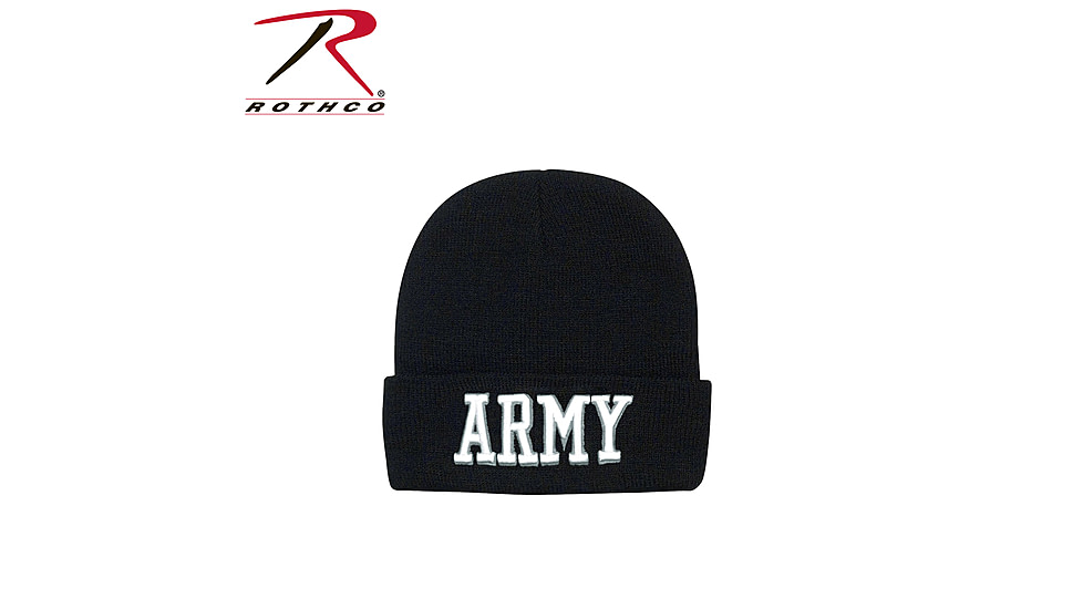 Rothco Deluxe Military Embroidered Watch Cap, Black/White, 5342-BlackWhite-Security