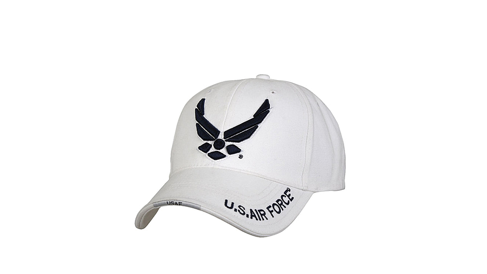 Rothco Deluxe U.S. Air Force Wing Low Profile Insignia Cap, White, 9154-White