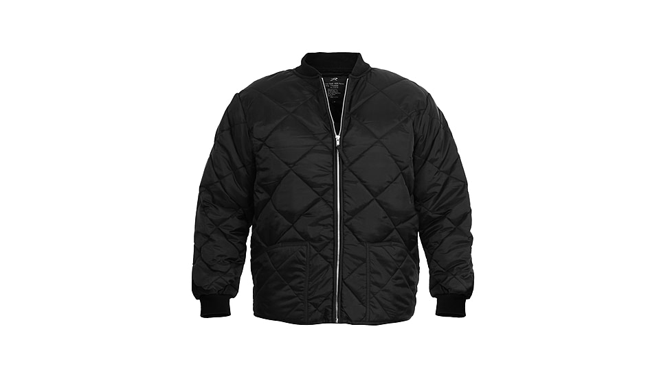 Rothco Diamond Nylon Quilted Flight Jacket, Black, M, 7230-Black-M