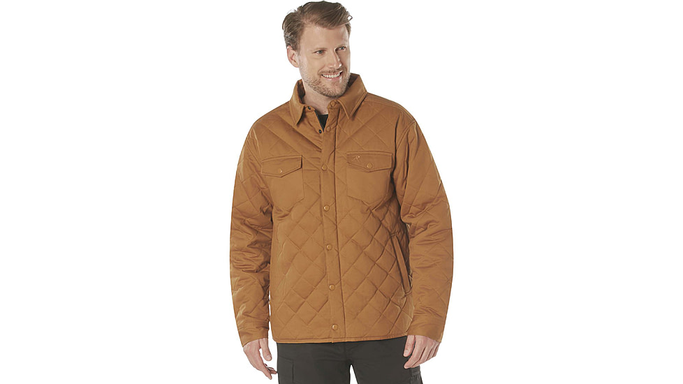Rothco Diamond Quilted Cotton Jacket - Mens, Work Brown, Extra Large, 42015-WorkBrown-XL