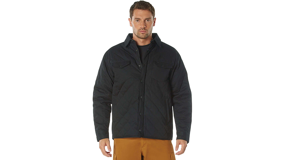 Rothco Diamond Quilted Cotton Jacket, Black, M, 42000-Black-M
