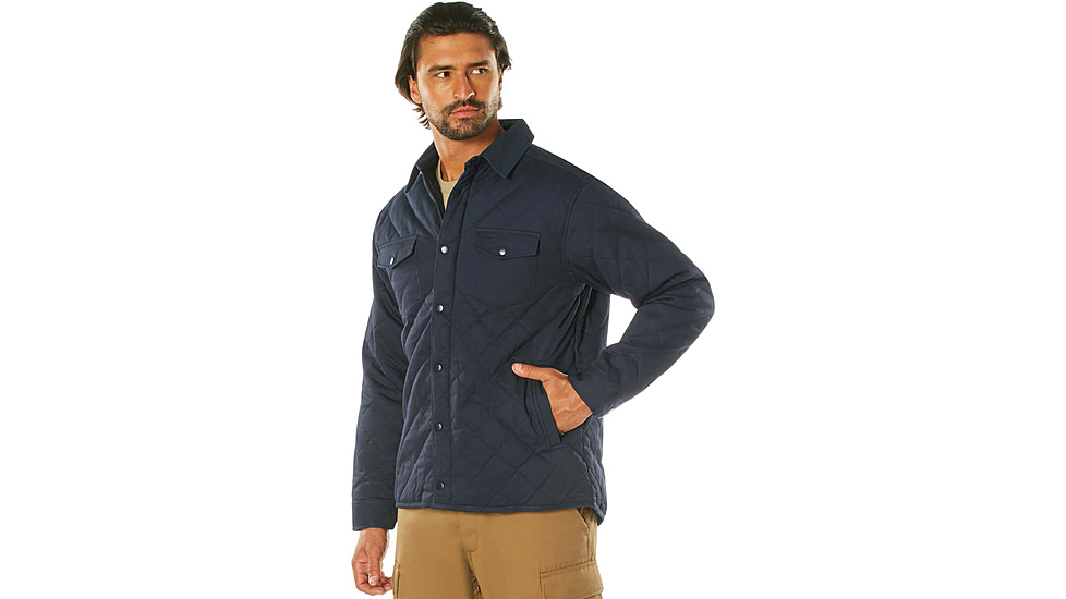 Rothco Diamond Quilted Cotton Jacket, Midnight Navy Blue, XL, 42040-MidnightNavyBlue-XL