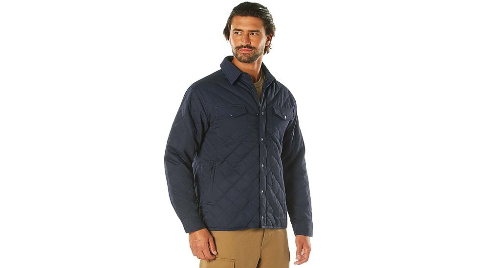 Rothco Diamond Quilted Cotton Jacket - Mens, Midnight Navy Blue, Extra Large, 42040-MidnightNavyBlue-XL