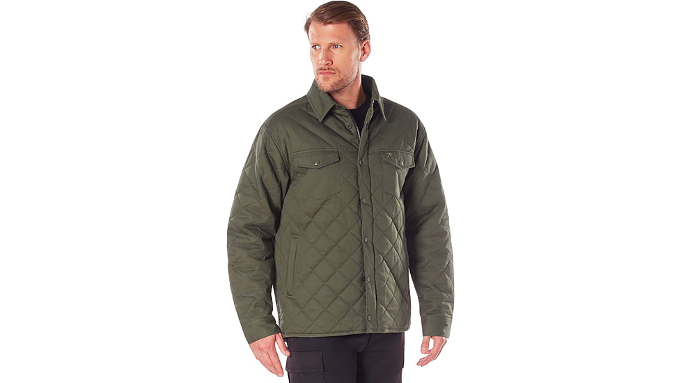 Rothco Diamond Quilted Cotton Jacket, Olive Drab, XL, 42005-OliveDrab-XL