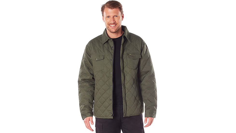 Rothco Diamond Quilted Cotton Jacket, Olive Drab, XL, 42005-OliveDrab-XL