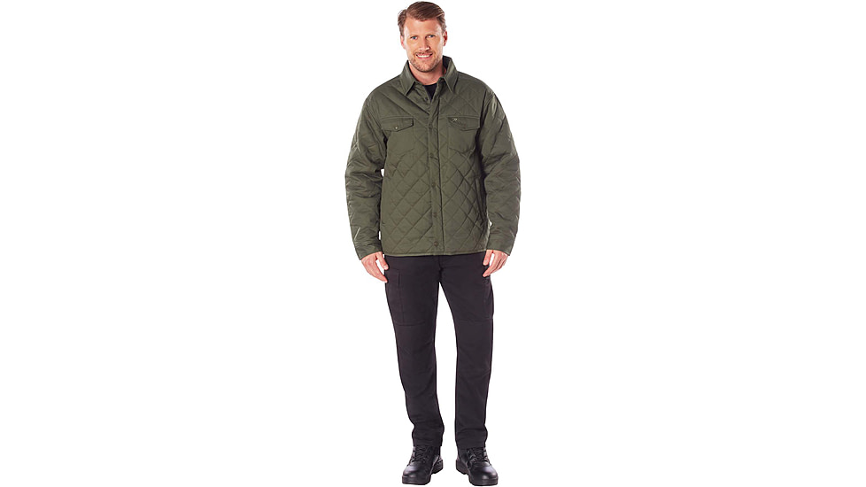 Rothco Diamond Quilted Cotton Jacket, Olive Drab, XL, 42005-OliveDrab-XL