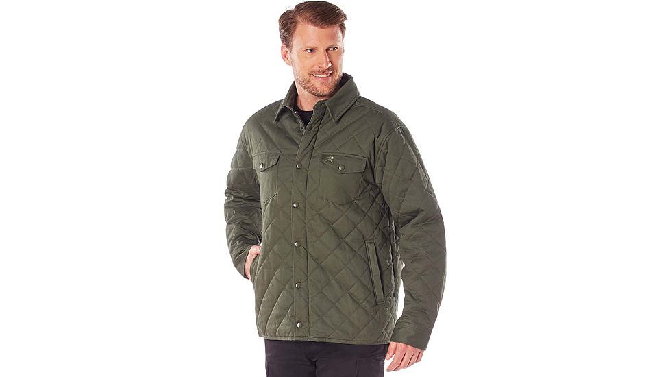 Rothco Diamond Quilted Cotton Jacket, Olive Drab, XL, 42005-OliveDrab-XL