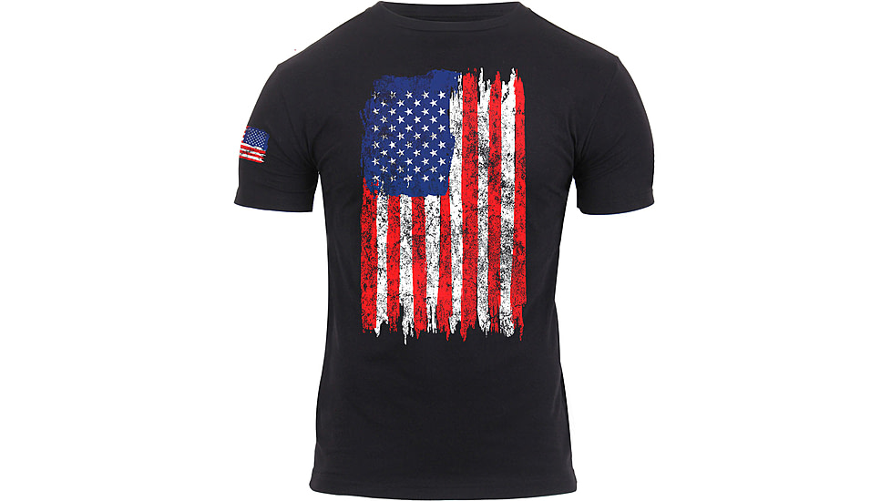 Rothco Distressed US Flag Athletic Fit T-Shirt, Red/White/Blue, XL, 2713-RedWhiteBlue-XL
