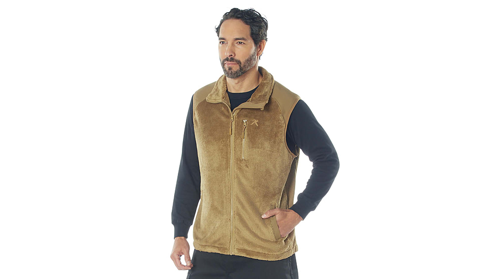 Rothco E.C.W.C.S. Fleece Vest, Coyote Brown, Medium, 613902039896