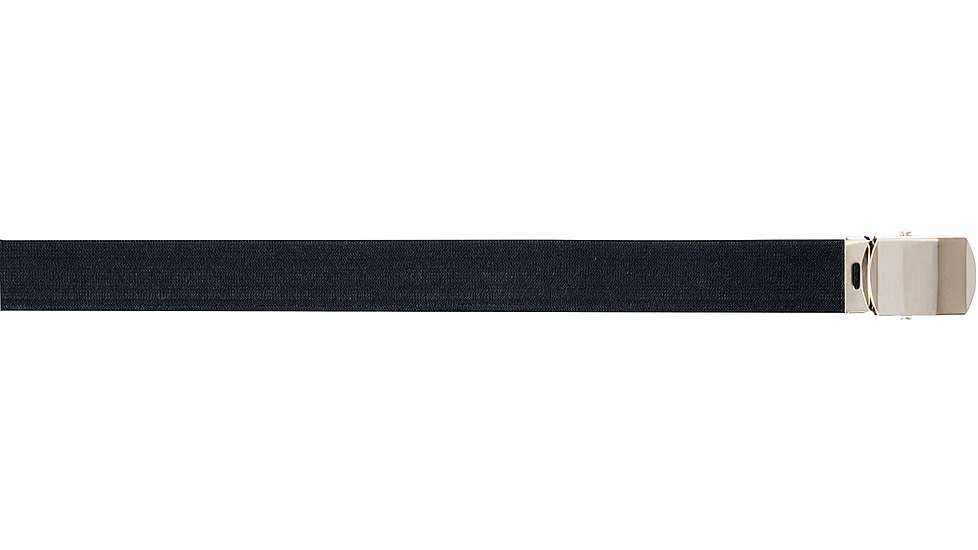 Rothco Elastic Stretch Web Belt, Black/Chrome, 54in, 11472-Chrome