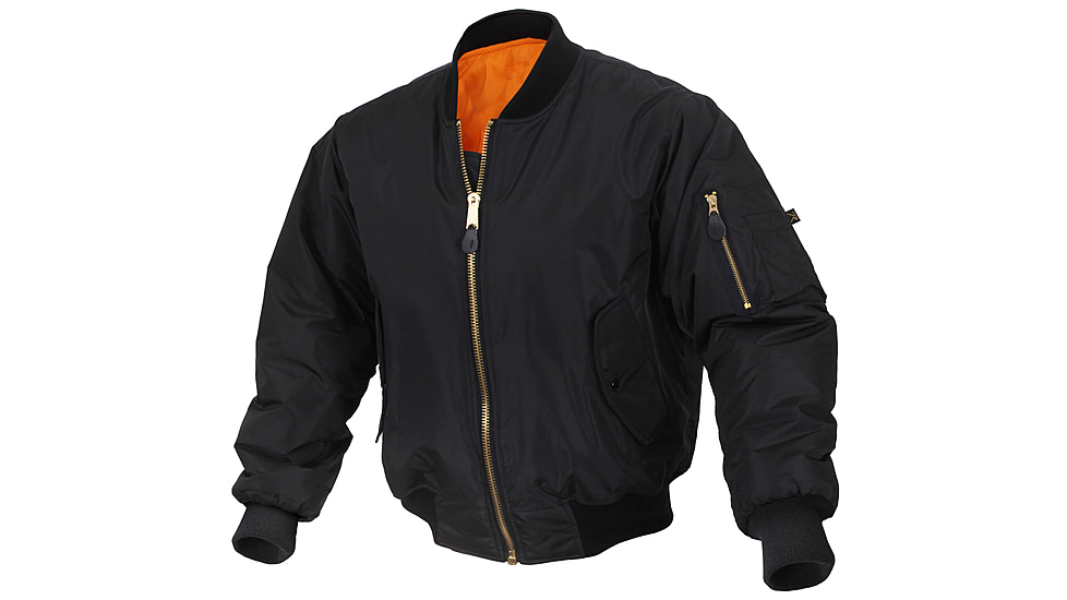 Rothco Enhanced Nylon MA-1 Flight Jacket, Small, Gunmetal Grey, 72890-GunmetalGrey-S