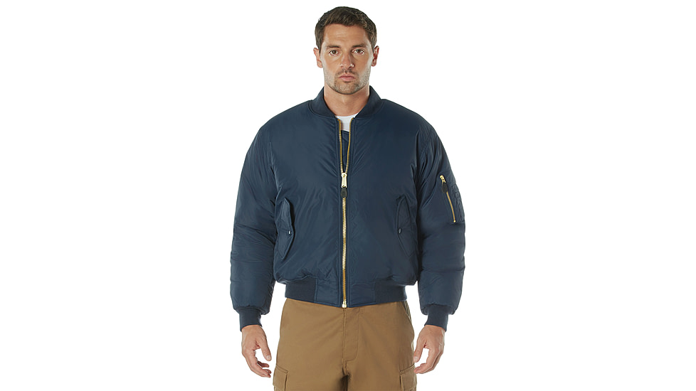 Rothco Enhanced Nylon MA-1 Flight Jacket - Mens, Navy Blue, Extra Large, 72895-NavyBlue-XL