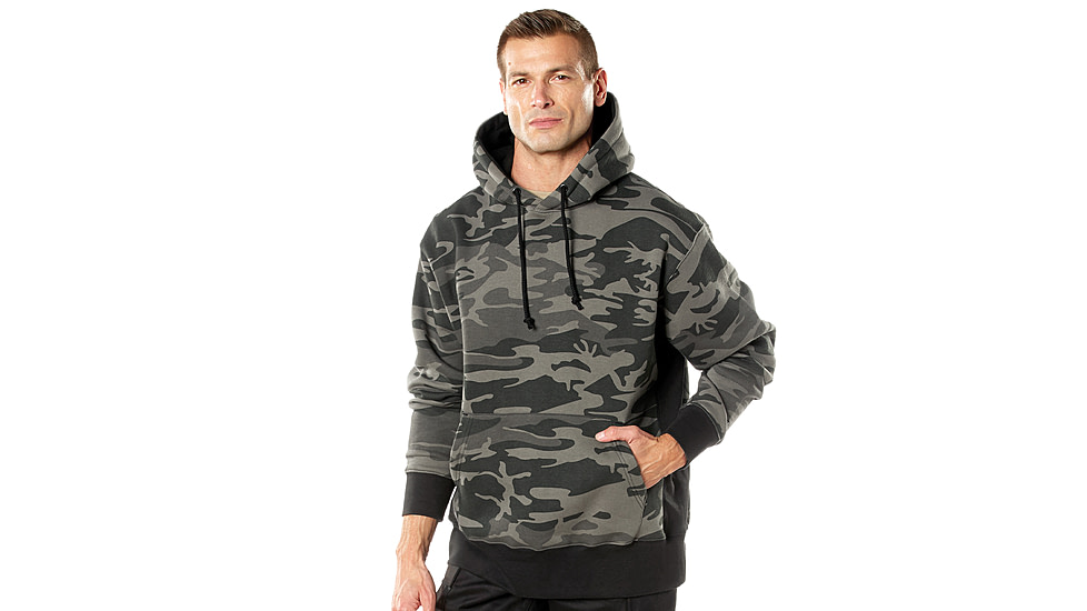 Rothco Every Day Pullover Hooded Sweatshirt, Black Camo, 3XL, 42082-BlackCamo-3XL