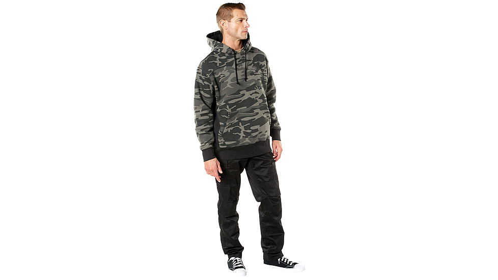 Rothco Every Day Pullover Hooded Sweatshirt, Black Camo, Extra Large, 42080-XL